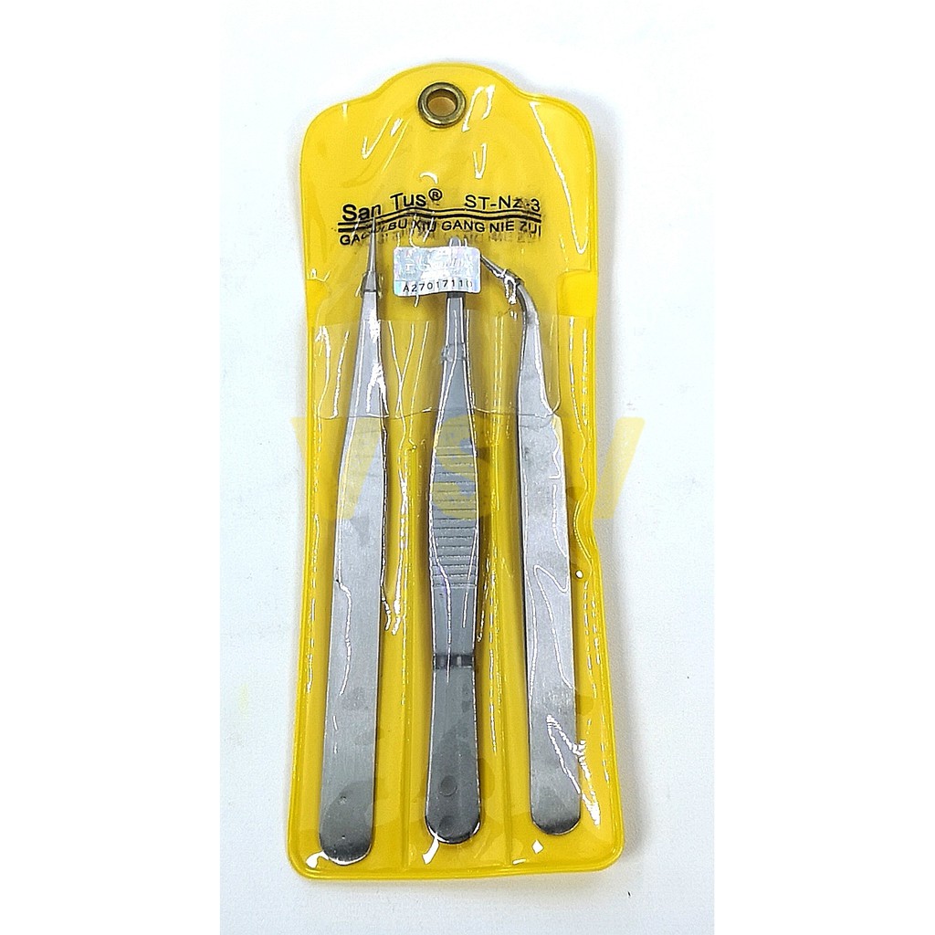 Santus pinset set 3pc / pinset stainless steel / capit / pinset