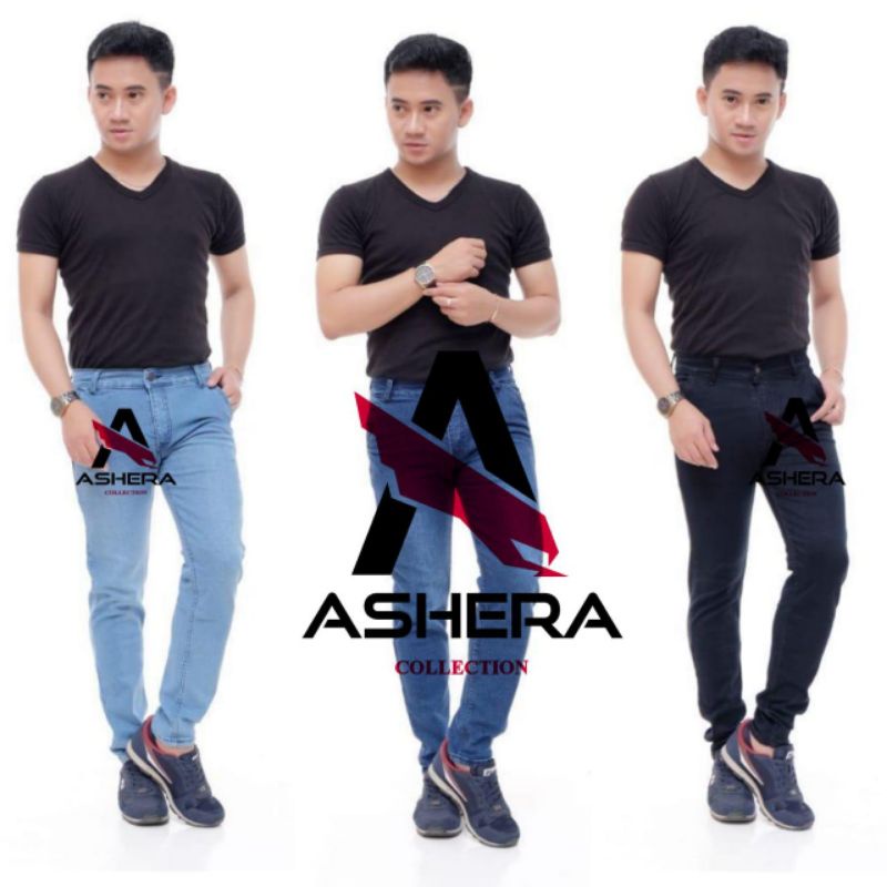 Celana jeans pria panjang slim fit skiny pensil levis hitam standar reguler jumbo