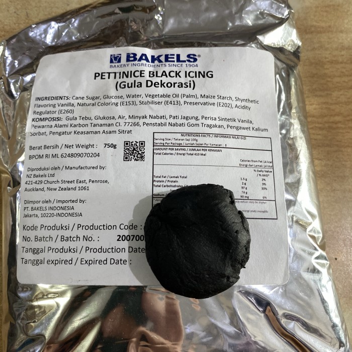 

Bakels Icing Fondant Black Hitam Ori pack 750 gr