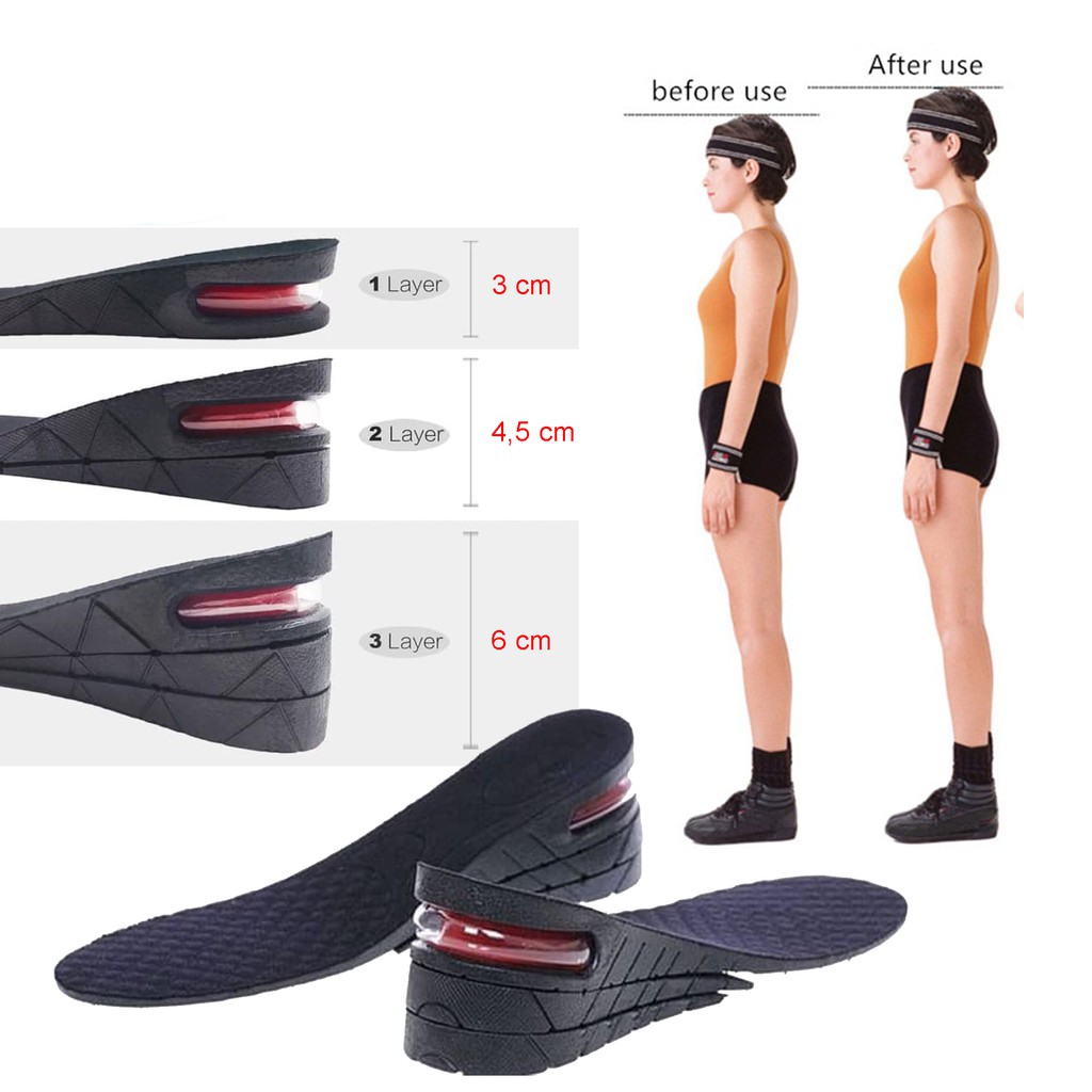 Insole Sepatu 3 Layer Sol Sepatu Peninggi Instan Bantalan Sepatu Alas Kaki Sepatu Shoe Pad