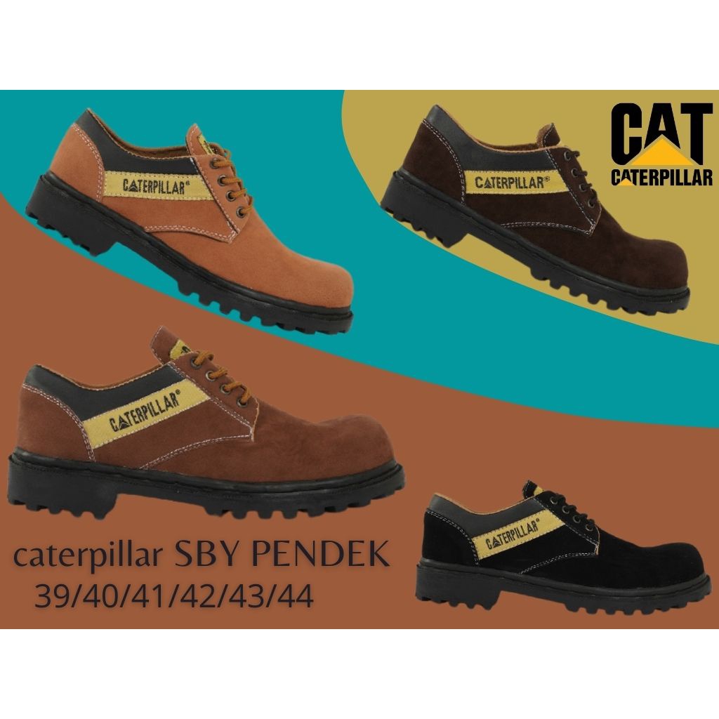 TERMURAH !!!!! Sepatu Safety Boots CATERPILLAR PENDEK Suede Ujung Besi