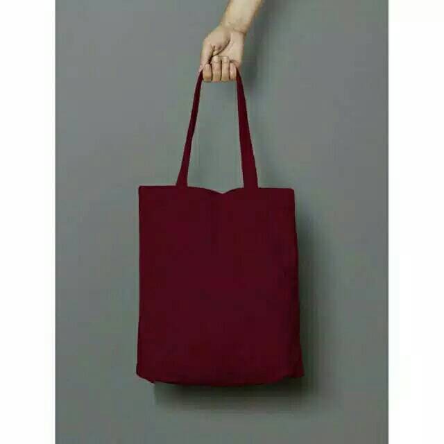 Totebag kanvas polos maroon