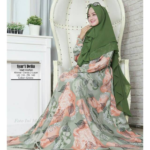 Humaira99 Gamis Syari Muslim Dress Hijab Muslimah Atasan Wanita Longdress Busui Wolfis Delia