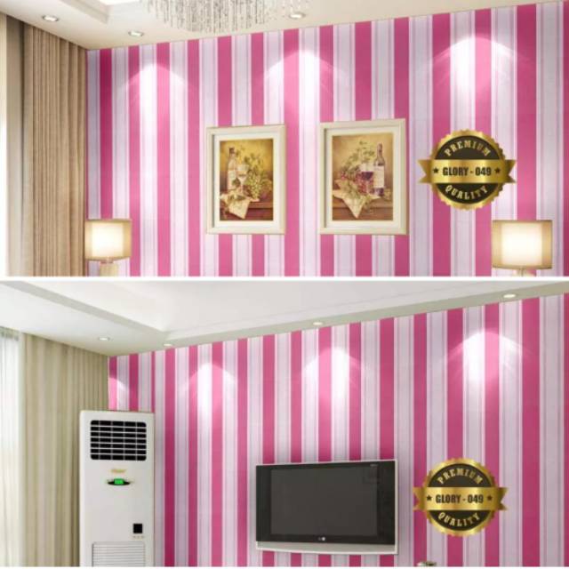 WALLPAPER STIKER DINDING.MOTIF.SALUR PINK