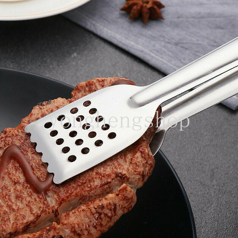 Penjepit Makanan Bahan Stainless Steel Tahan Panas Anti Lengket Untuk BBQ