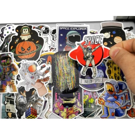 Sticker Bomb Roket Astronot Luar Angkasa laptop gitar helm 051