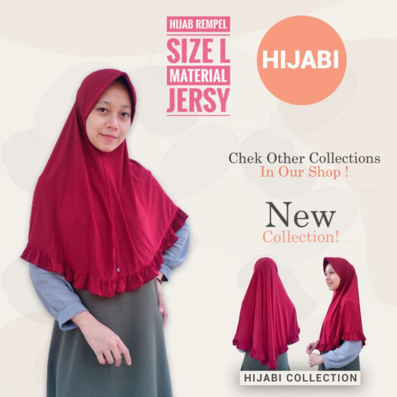 HIJAB INSTAN REMPEL BAWAH JERSEY SIZE L