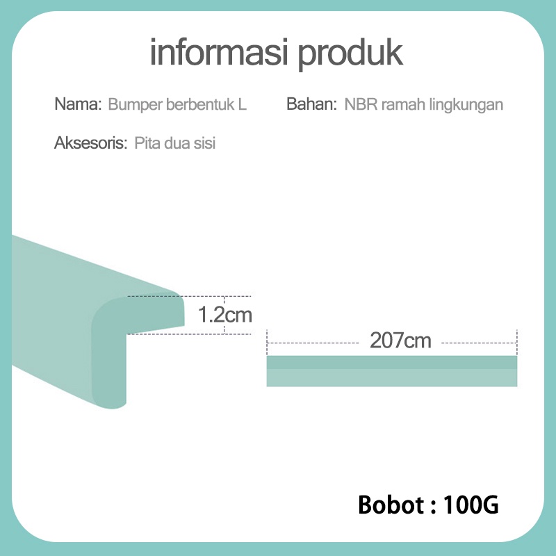 Pelindung sudut meja/Pelindung sudut/Pelindung sudut meja 2m/Pelindung Sudut Meja Motif L (B31)