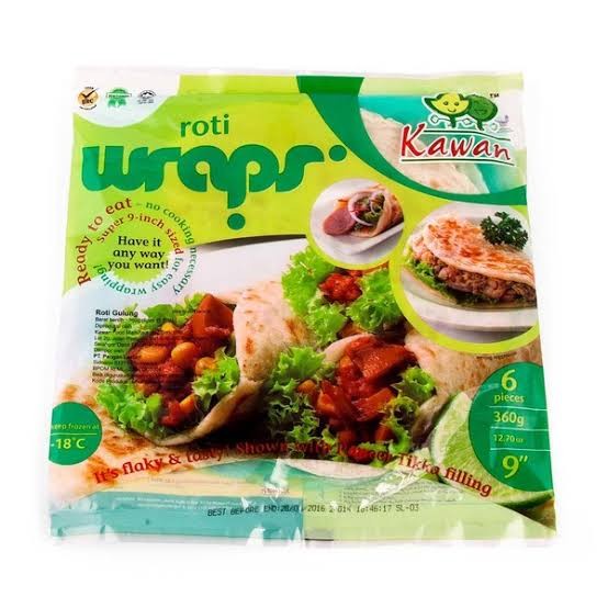 Kawan Food Roti Wrap / Kulit Kebab 360gr 6pcs Diameter 20cm