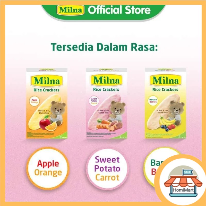 homimart I Milna Rice Cracker / Milna Rice Crackers  / mpasi / Jajan Bayi