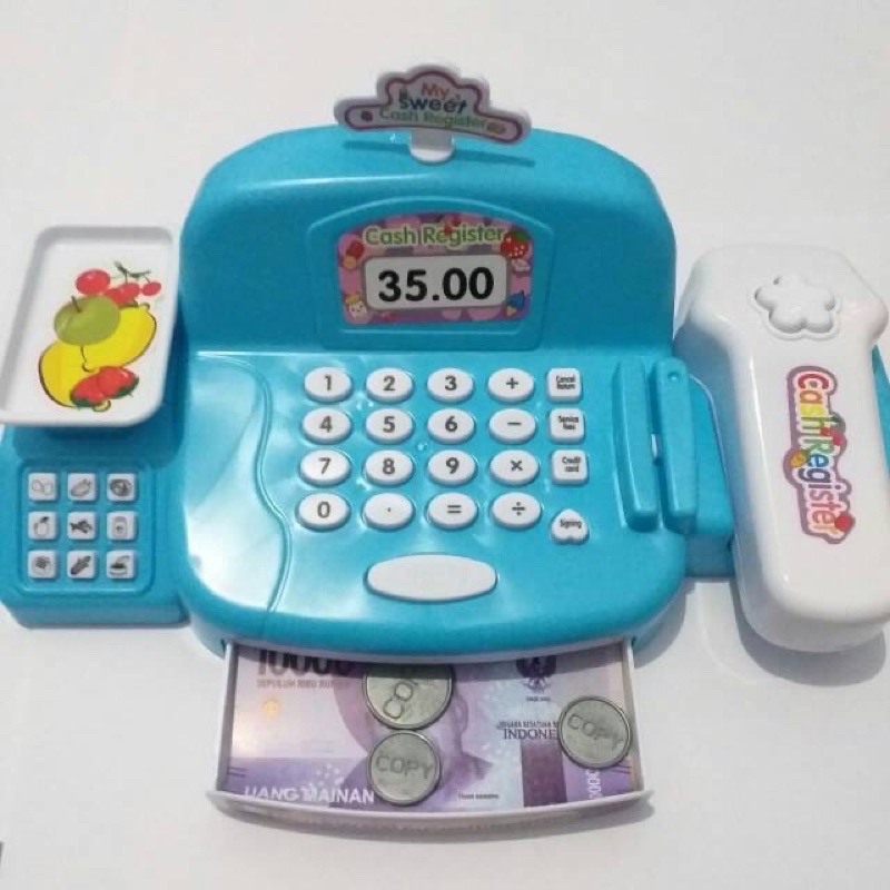 mainan kasir elektrik mainan casier toys cash register berlampu bersuara high quality toy creg