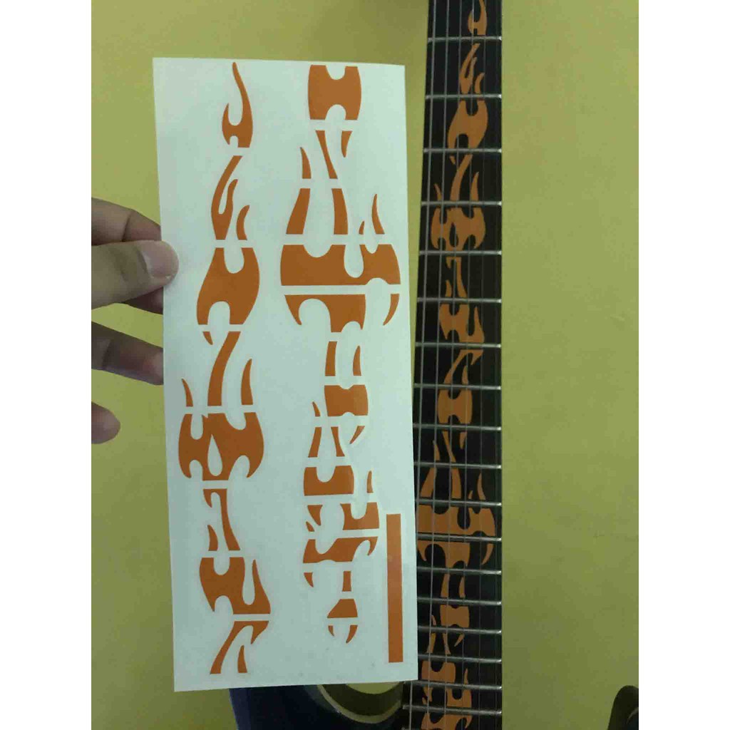 Fire Flames Sticker Inlay Gitar Fretboard Elektrik Guitar Electric Fingerboard Decal Akustik Klasik