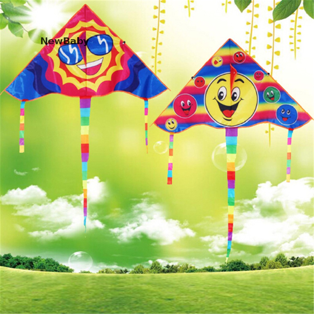 Mainan Layang-Layang Besar 80cm Motif Smiley Face Untuk Hadiah Anak