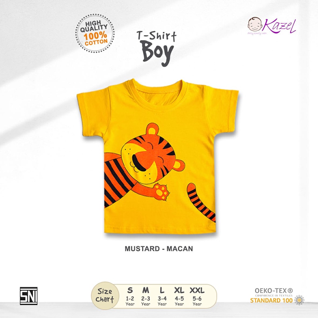 1Pcs Tshirt Boy Motif Kazel 1-6 thn /Kazel Atasan / Tee Anak /Tshirt Boy /Unisex Edition CBKS P100