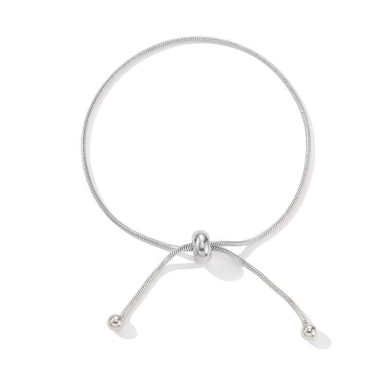 Gelang Bola Korea Material Titanium Steel Gold Gaya Vintage-Perak