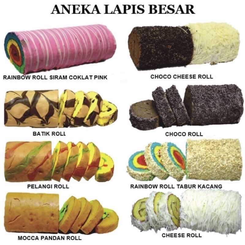 

[CHAT SEBELUM BELI] BOLU GULUNG ROTI LAPIS BESAR ROLL CAKE COKELAT KEJU RAINBOW KACANG WONDER BAKERY SOLO SALATIGA SEMARANG JAWA TENGAH