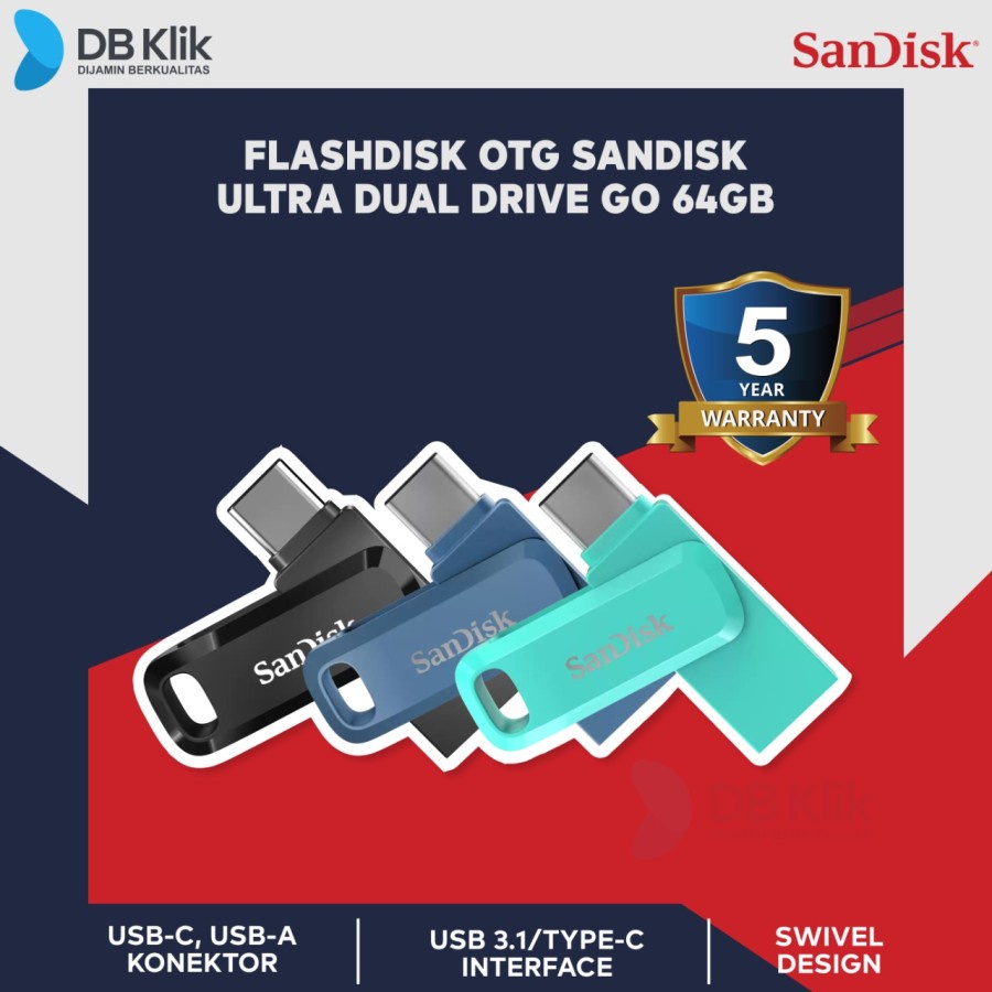 Flashdisk OTG SANDISK Ultra Dual Drive GO 64GB USB 3.1 Type-C