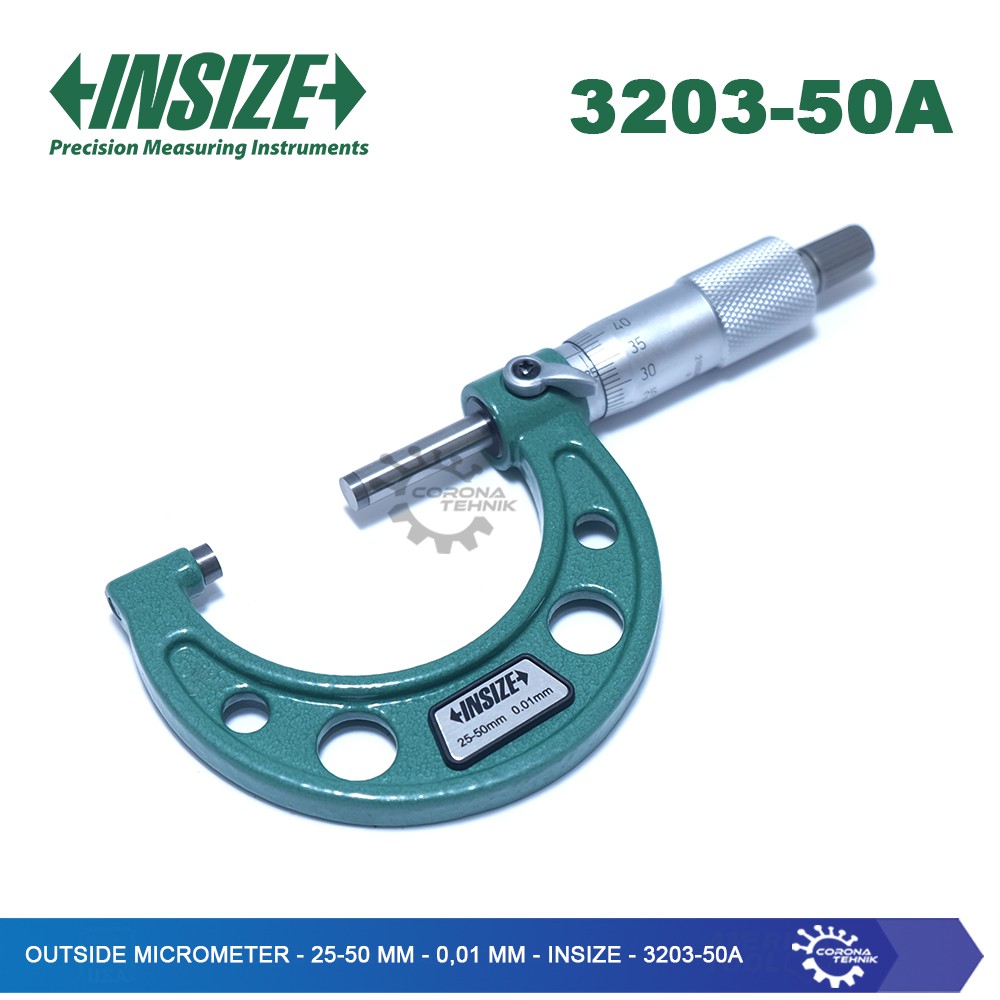 Insize - 3203-50A - Outside Micrometer - 25-50 mm - 0,01 mm