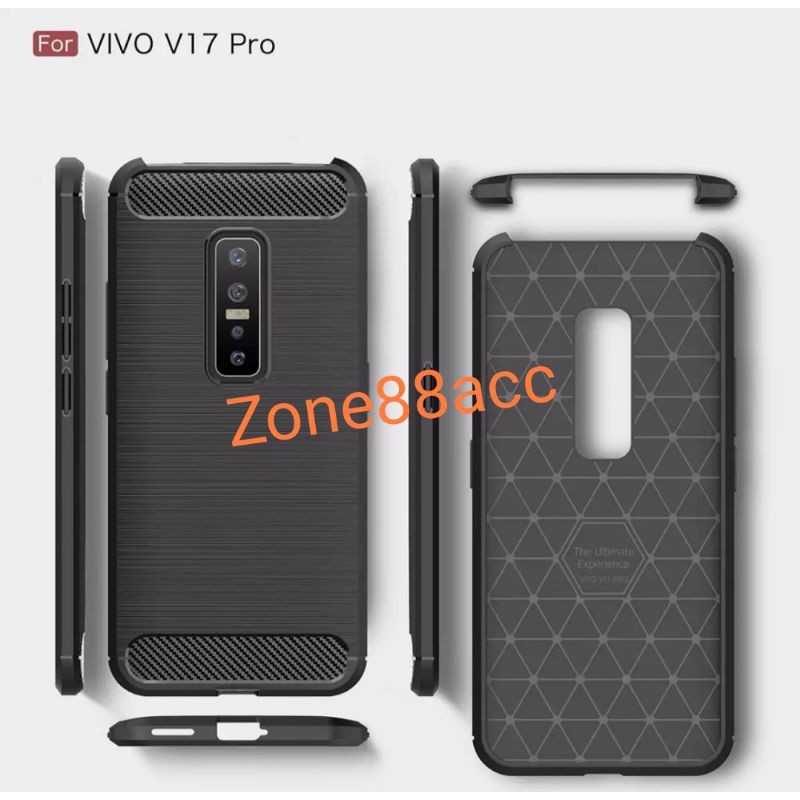 Silicon Case VIVO V17 Pro Softcase iPAKY Carbon Casing Cover TPU