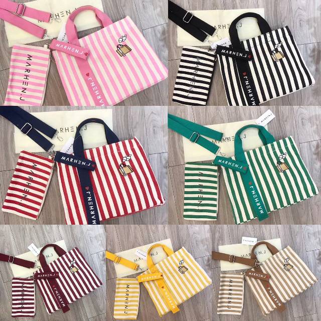Tas MARHEN J RICO STRIPE Love TOTE BAG 2in1 V 168
