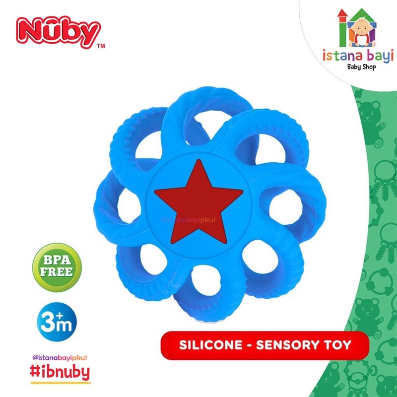 Nuby Silicone Collapsible - Mainan sensori anak bola Siicone / Mainan Gigitan Bayi