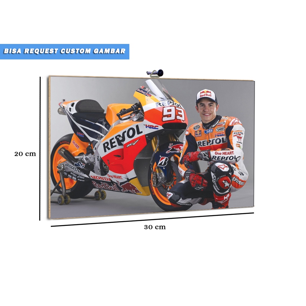 Hiasan Dinding Rumah Poster Mark Marquez/Wall Decor/Poster Wall/Custom Gambar/Hiasan Dinding Kayu/Po