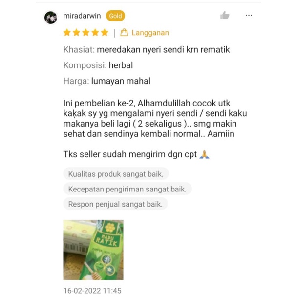 DISTRIBUTOR  MADU RATIK ASLI ATASI KEBAS KESEMUTAN KRAM ASAM URAT NYERI SENDI SAKIT OTOT PINGGANG REMATIK ENCOK SAKIT LUTUT