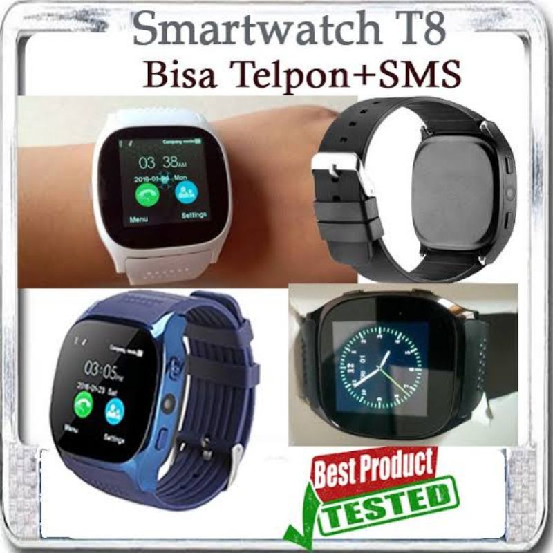 JAM TANGAN_T8_SMART_WATCH_PRIA PINTAR WANITA PINTAR JAM TANGAN_SMART_I_WATCH T8 BISA COD