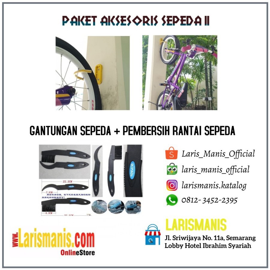 PAKET AKSESORIS SEPEDA GANTUNGAN SEPEDA & PEMBERSIH RANTAI SEPEDA