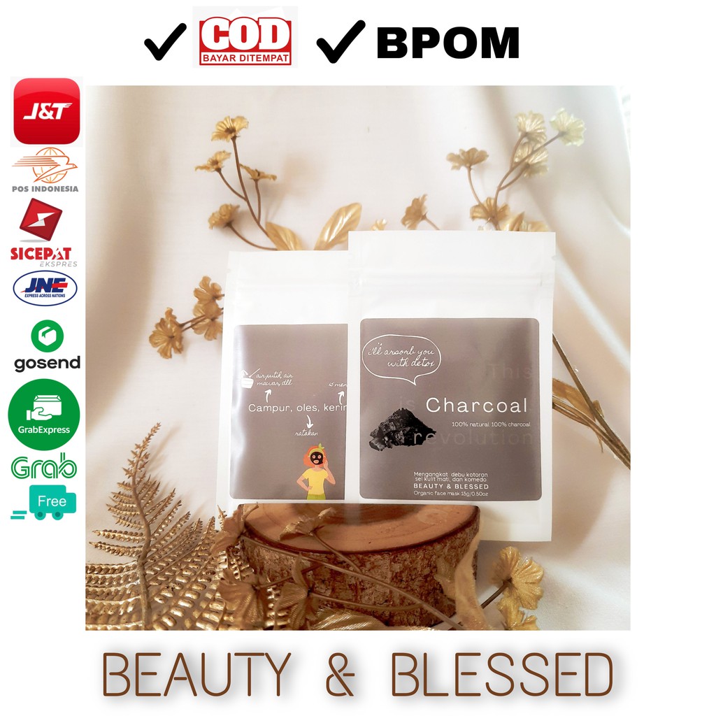 Masker Organik BPOM / Masker CHARCOAL/ Masker Organik Masker Wajah Pria / Masker Wajah Bubuk B&B