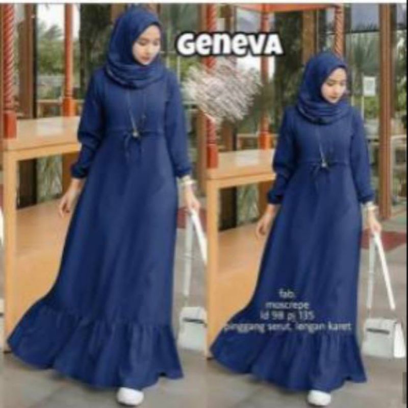 Geneva maxi dress fashion muslim remaja wanita