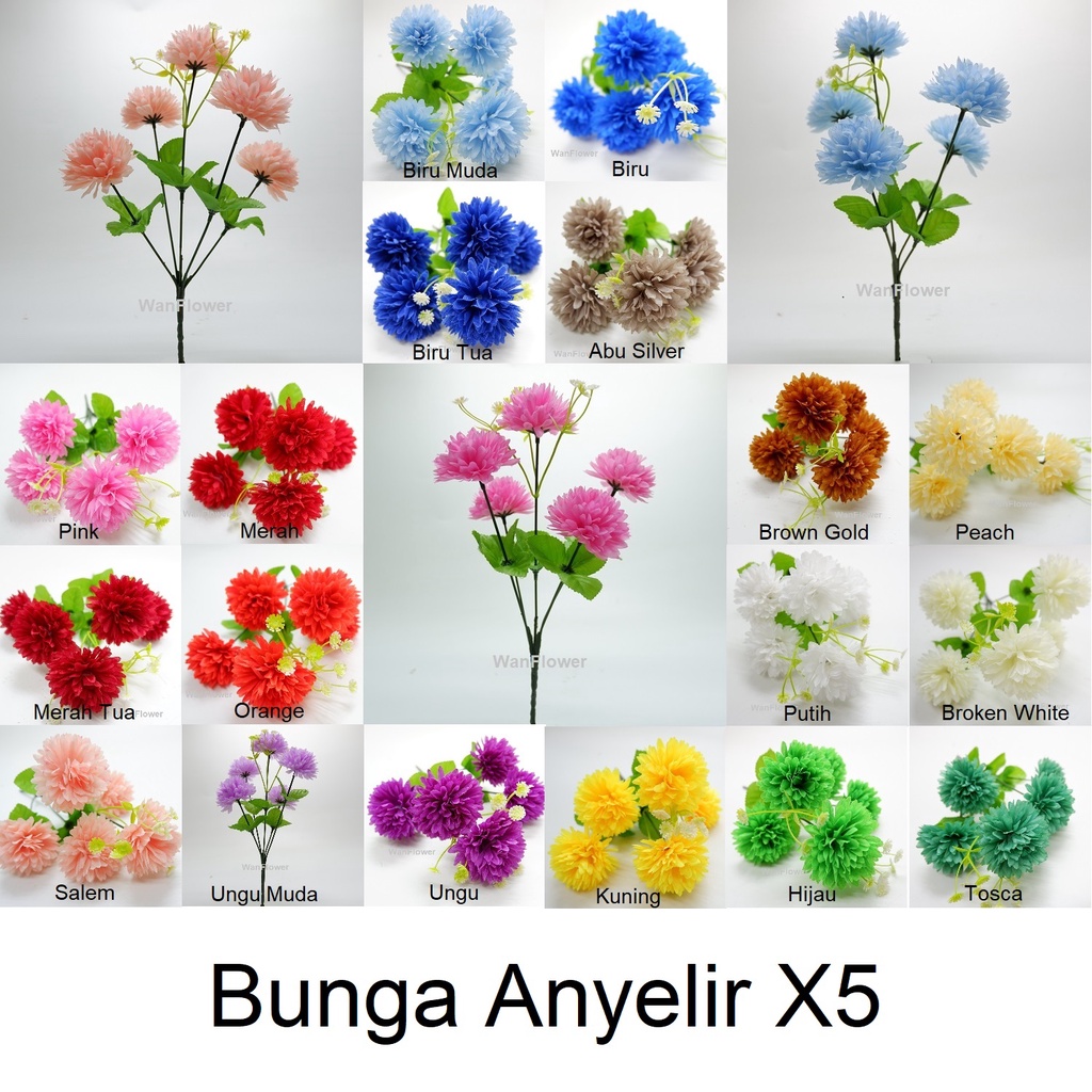 WANFlower Bunga Anyelir X5 * ALL Bonus BabyBreath Promo