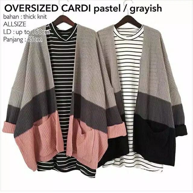 CAMEROON PASTEL CARDY OVERSIZE TEBAL premium size