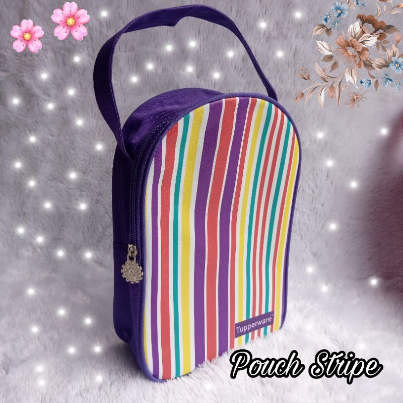 Stripe Wallet Tupperware / Tas kosmetik  ( Resleting  Bunga Es Tupperware )