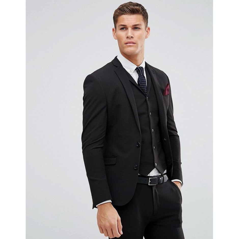SETELAN BLAZER PRIA FORMAL LENGKAP ORIGINAL SLIMFIT WARNA HITAM 5IN1 - PREMIUM LIONEL BLACK NIKAYU