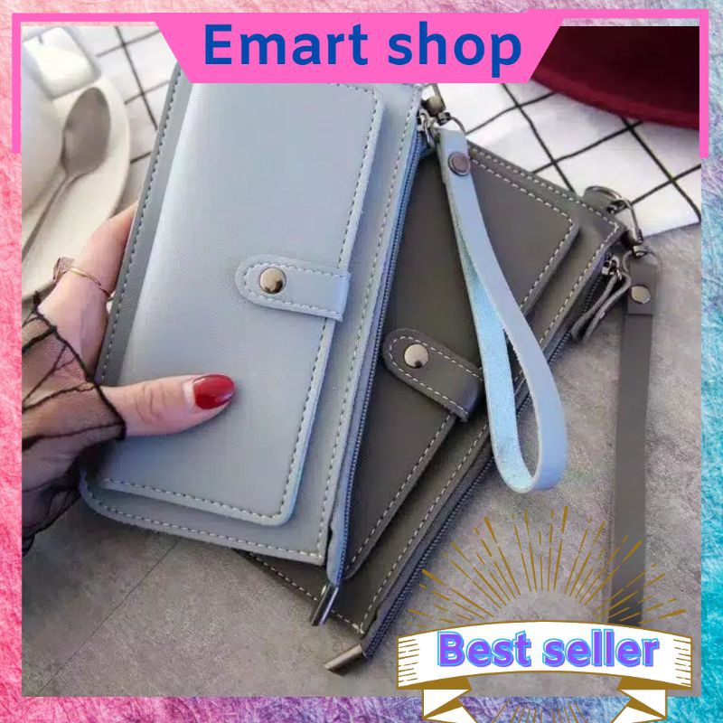 EMARTSHOP Dompet Wanita Dompet Panjang Tali Pendek Murah