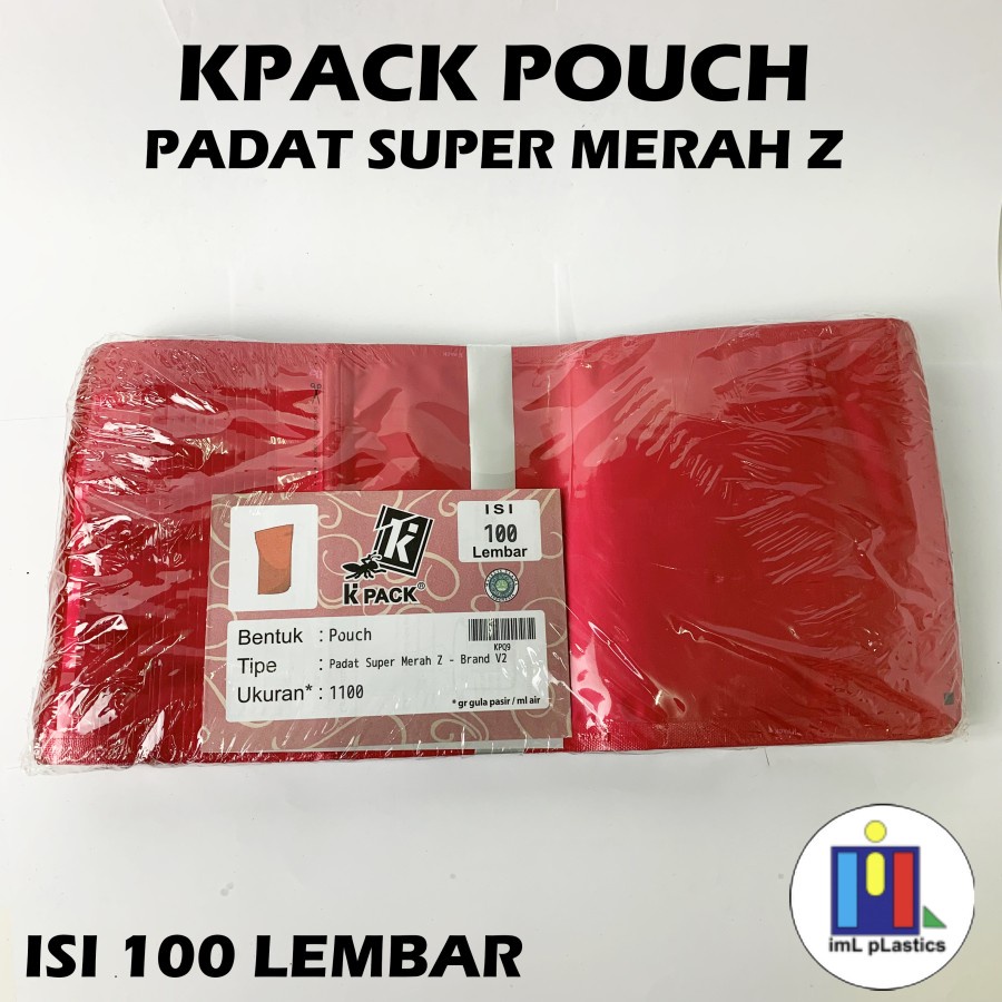 K pack Standing Pouch Merah Super Aluminium Foil 1100gr - per PCS / Lembar