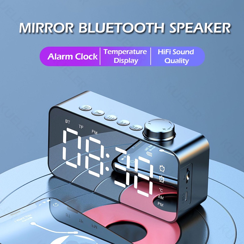 Z6 Speaker Bluetooth Portable LED Display Alarm FM Radio Stereo Bass with Mic Wireless Musik Box  Bluetooth Jam Mini Speker