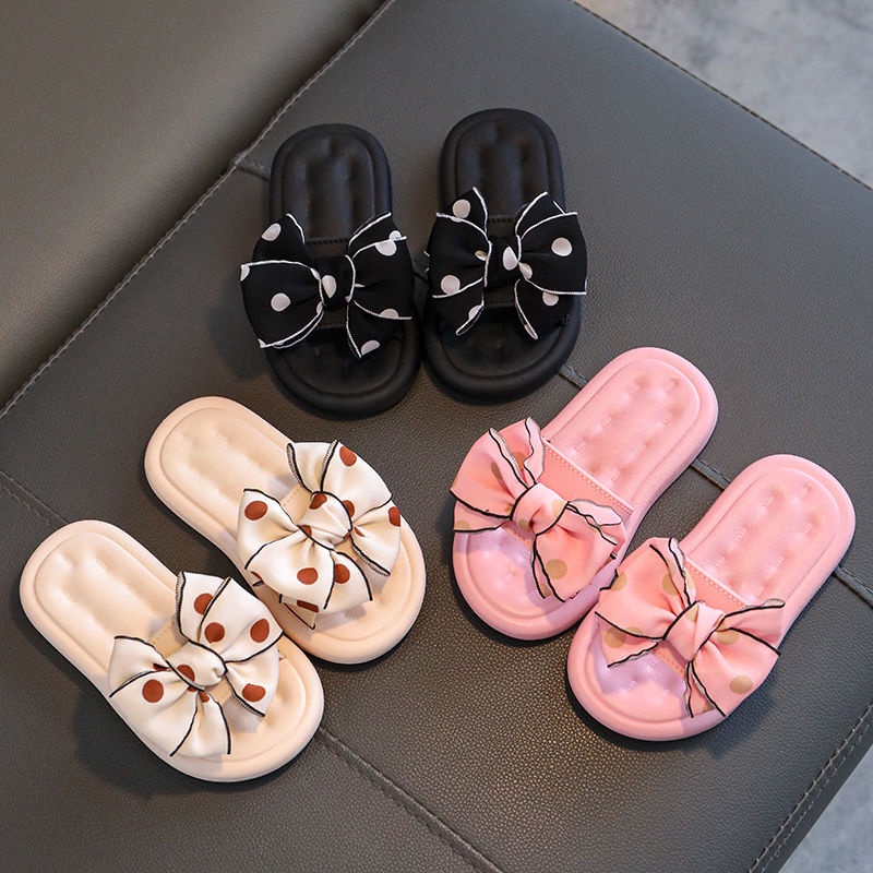 TOPGROSIR LV0168 Sandal Anak Import Motif Pita Besar Polkadot/Fashion Anak Bahan Karet