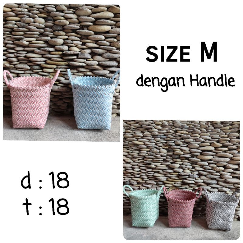 Cover Pot Anyaman/ Cover Pot Plastik/ Cover Pot Anyaman Lurik Murah