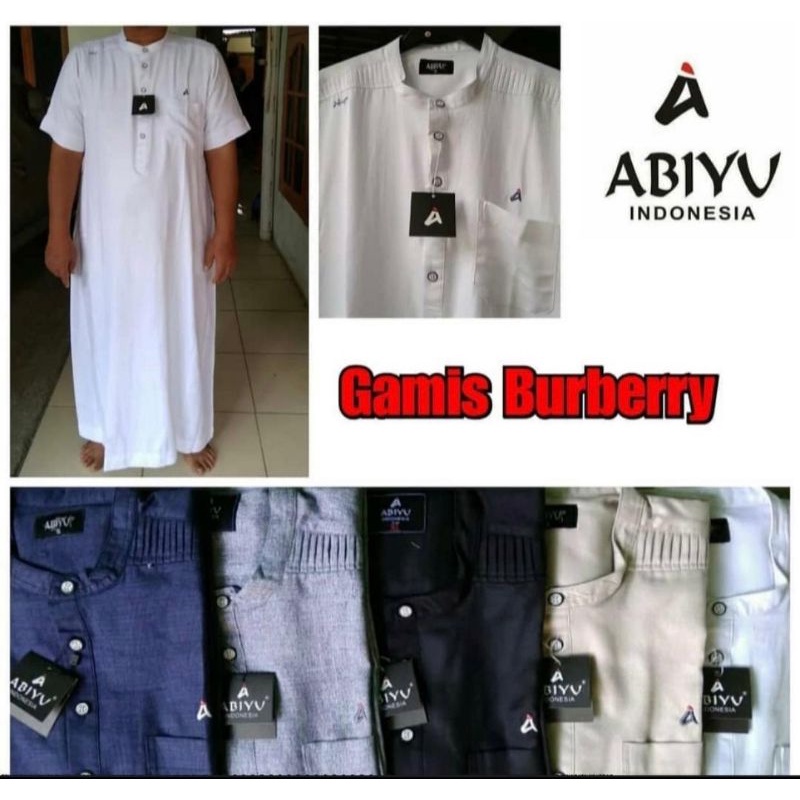 Abiyu Gamis Pria Lengan Pendek Bahan Burberry