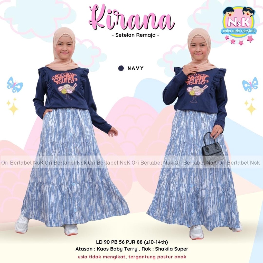 SETELAN REMAJA TANGGUNG BAJU ANAK PEREMPUAN  SETELAN ROK ANAK PEREMPUAN TANGGUNG