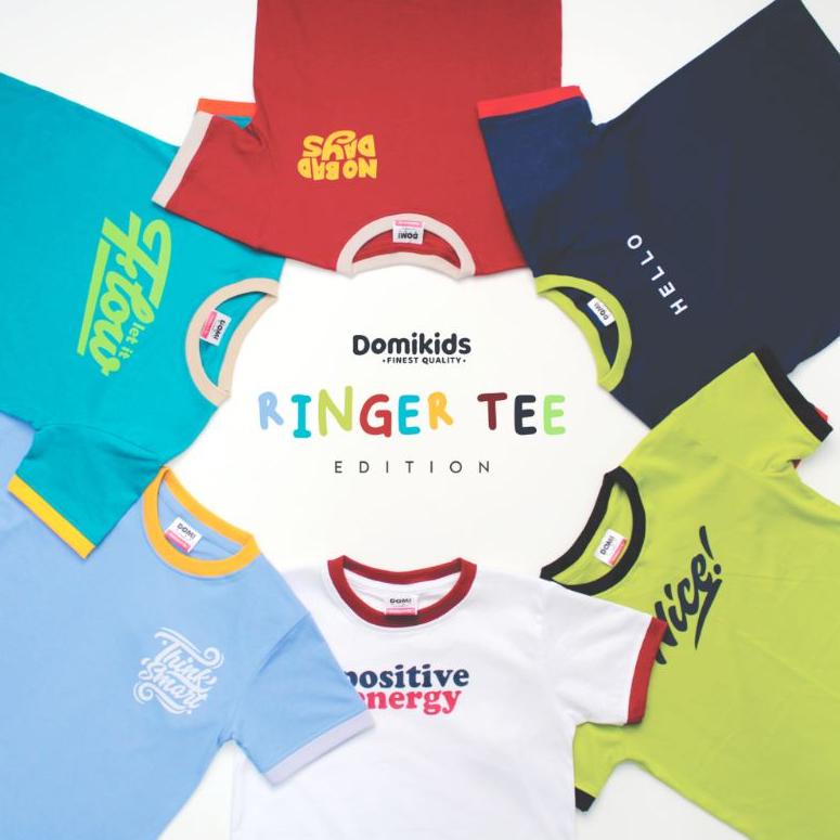 "Ptk31au22ᵞ" Domi Kaos Anak Ringer Tee Edition 2 - 11 Tahun