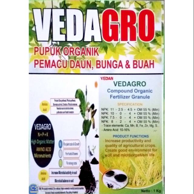 PUPUK ORGANIK VEDAGRO, UNTUK DAUN, BUNGA DAN BUAH