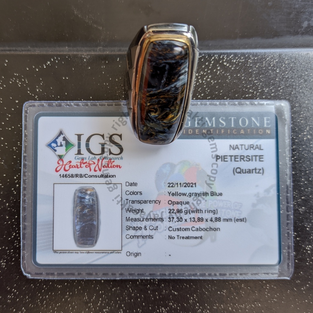 Natural Batu Permata Pietersite Namibia HQ Ocatagon PNB03