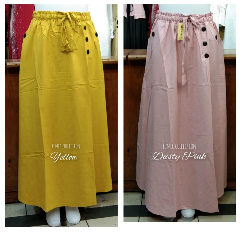 ROK KATUN LINEN RAMI PANJANG PAYUNG/ROK LEBAR MAYUNG. ROK REMAJA MUSLIM/ROK JUMBO-2