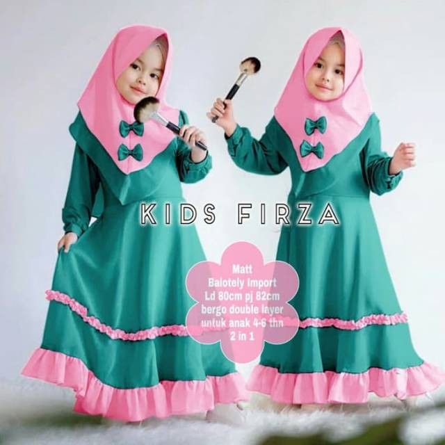 CALYA Gamis anak Jersey / gamis anak perempuan 1-8 th / MODEL SAEFA