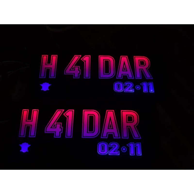 plat motor akrilik nyala sepasang