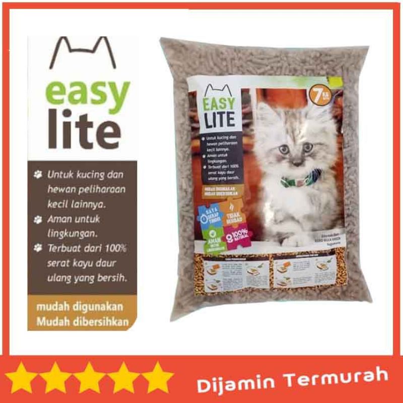 wood pelet EASY LITE 7kg freshpack EASY LITE cat Litter alas bedding kandang hamster tortoise