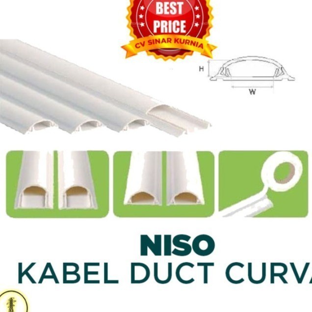 Protektor / Ducting Niso / Kabel Duct / 1M NISO DUCT CURVA 14x48 Original Grosir